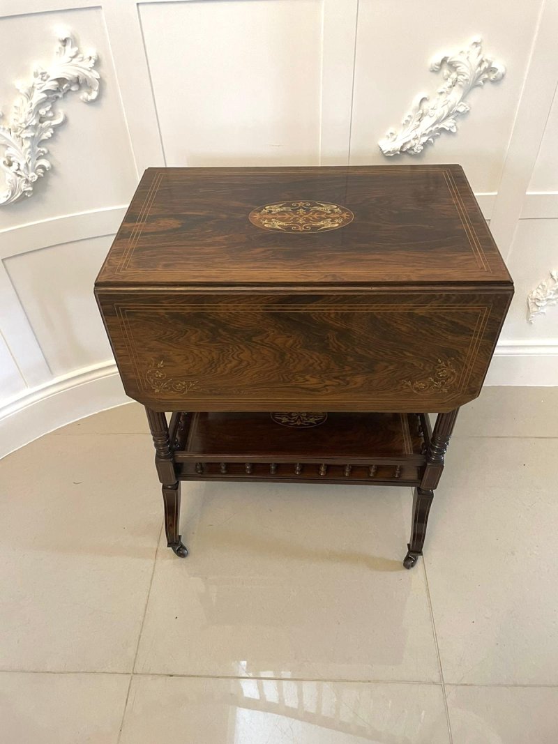 Outstanding Quality Antique Victorian Rosewood Inlaid Centre Table - Image 18